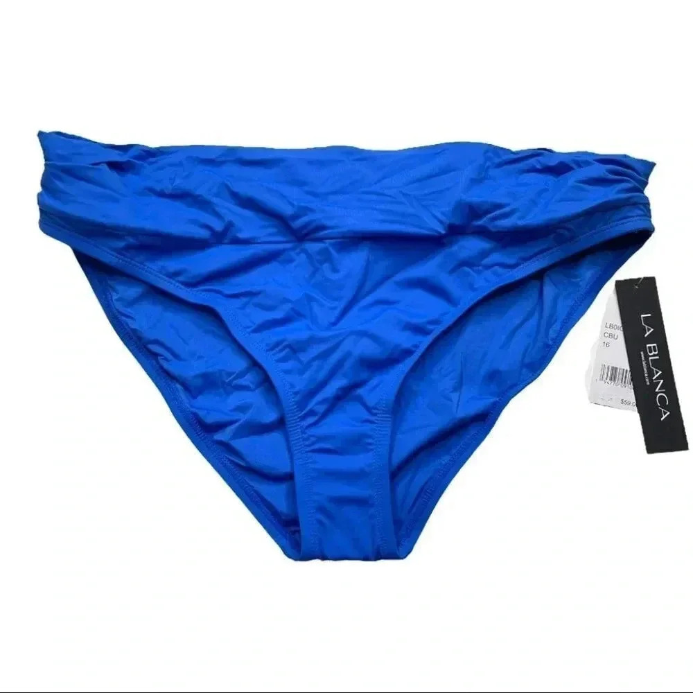 La Blanca Island Goddess Banded Hipster Swimsuit Bottom Size 16 - Picture 6 of 6